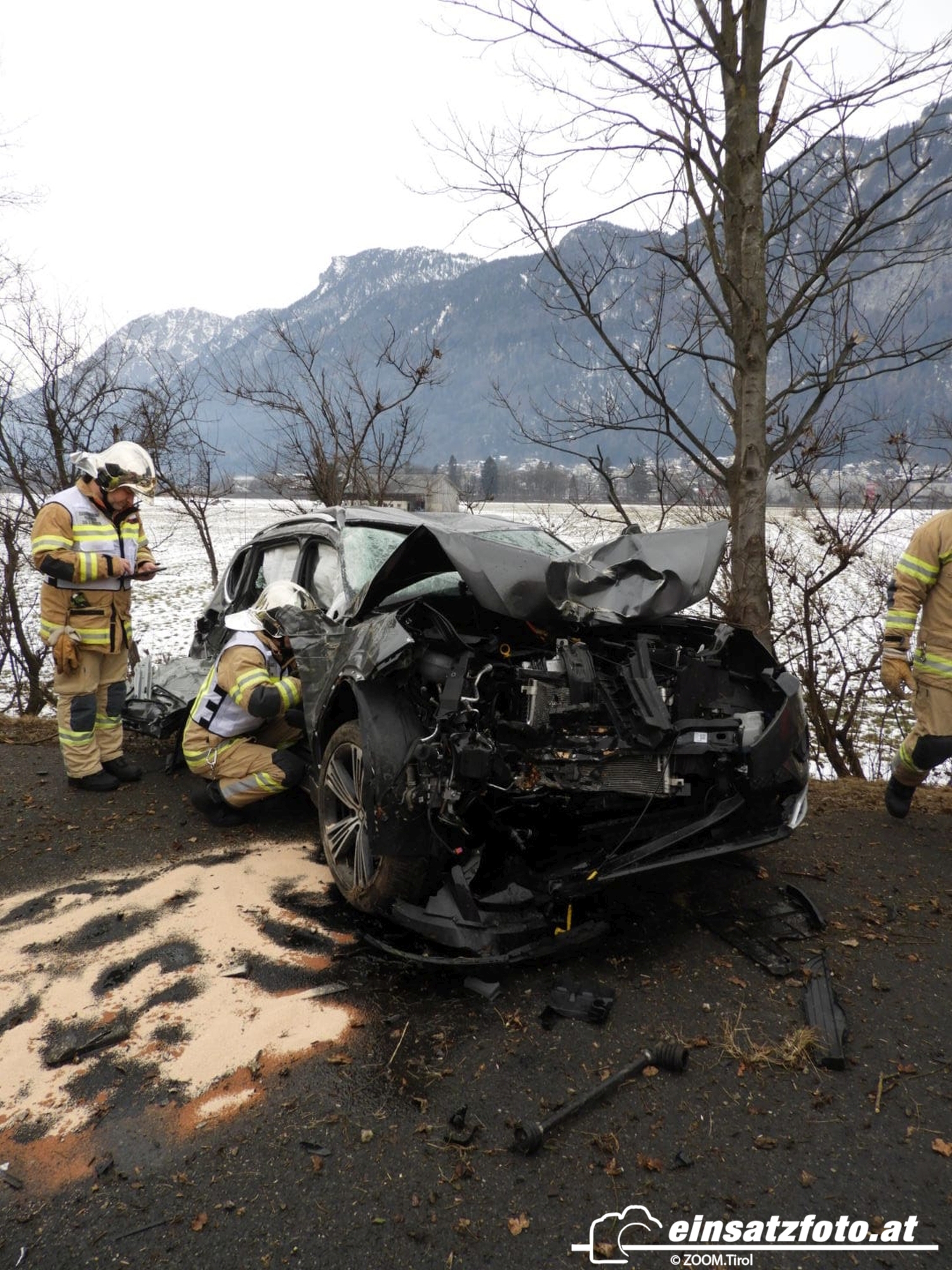 Schwerer Unfall auf A12 in Langkampfen Lenker hatte großes Glück