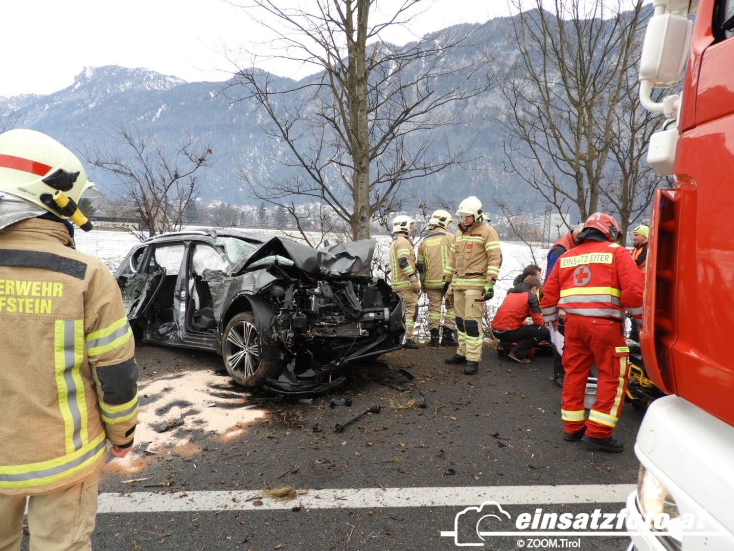 Schwerer Unfall auf A12 in Langkampfen Lenker hatte großes Glück